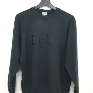 On Sale Vintage ELLE Paris Sweatshirt Longsleeve Medium Size Big Logo