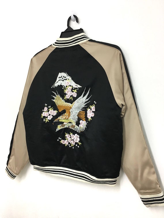 Vintage SUKAJAN Japanese Jacket Embroidery Eagle … - image 4