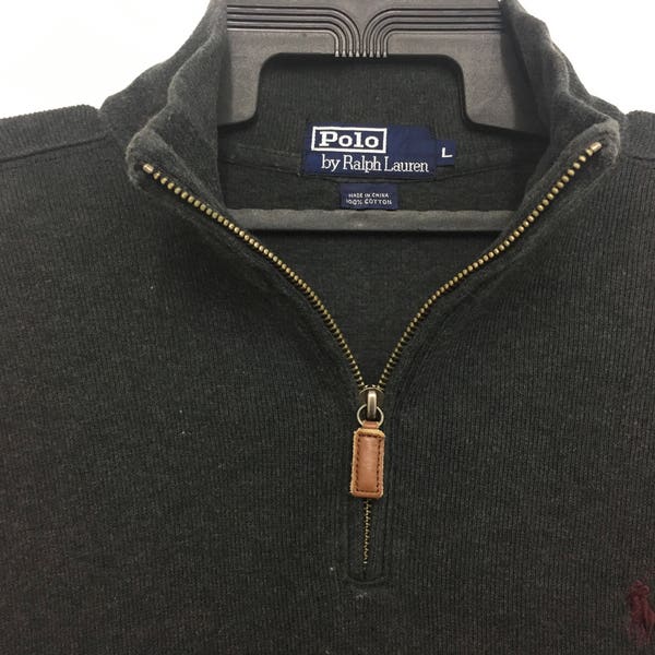 Sale!! Vintage POLO By Ralph Lauren Sweatshirt Longsleeve Half Zipper Large Size