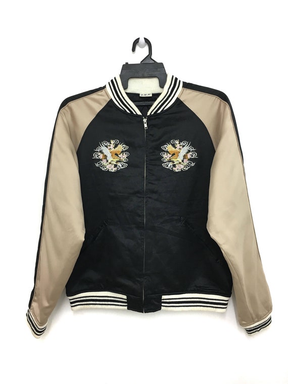 Vintage SUKAJAN Japanese Jacket Embroidery Eagle … - image 2