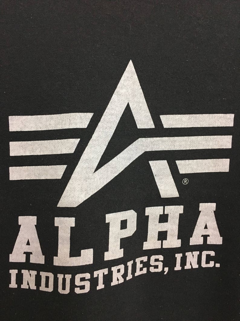 Sale ALPHA INDUSTRIES Inc Sweatshirt Pullover Medium Size Black Color image 3