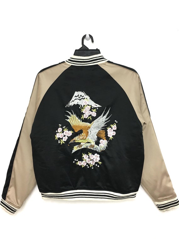 Vintage SUKAJAN Japanese Jacket Embroidery Eagle … - image 3