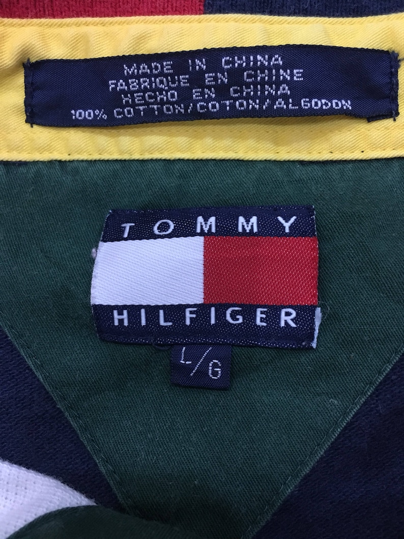 Rare Vintage TOMMY HILFIGER Sailing Gear Polo Shirt Block Color Large ...