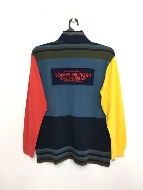 VTG Tommy Hilfiger USA Sailing Gear Colour Block Big Logo 