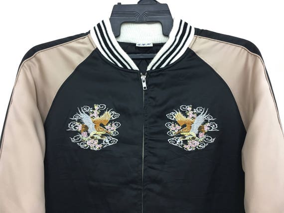 Vintage SUKAJAN Japanese Jacket Embroidery Eagle … - image 5