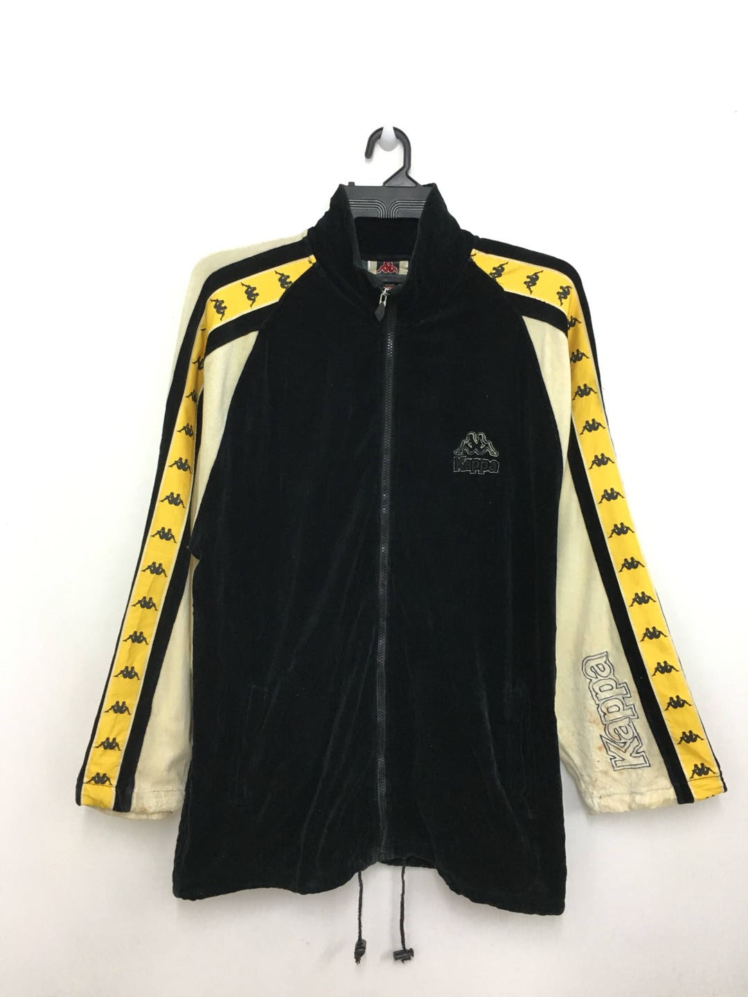 Fleece Jacket Kappa Jacket Black And Gold Buy Vintage KAPPA Velvet