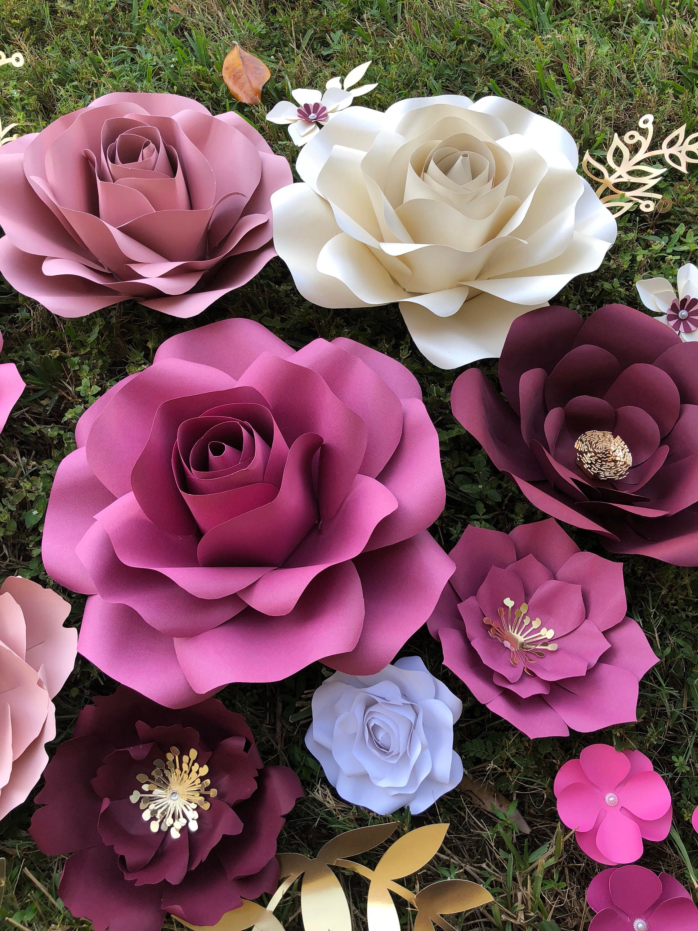 Paper Flowers set of 26 items Etsy