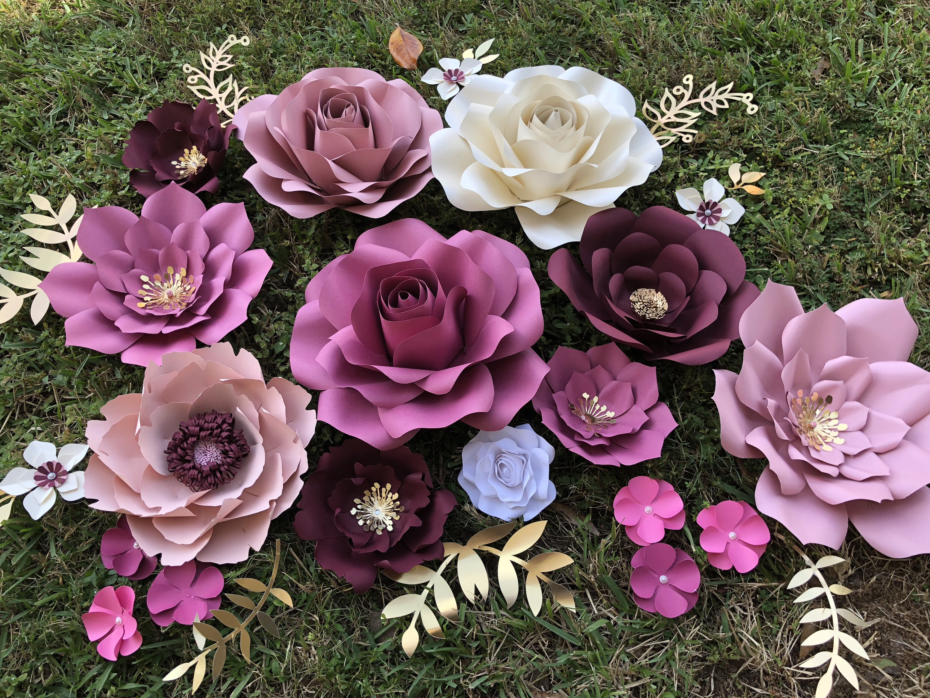 Paper Flowers set of 26 items Etsy