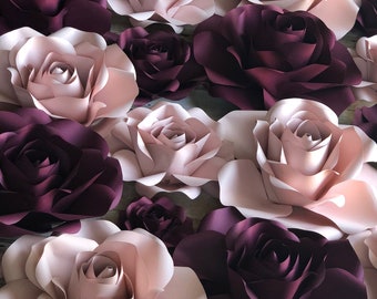 Paper Flowers Backdrop  Set of Roses