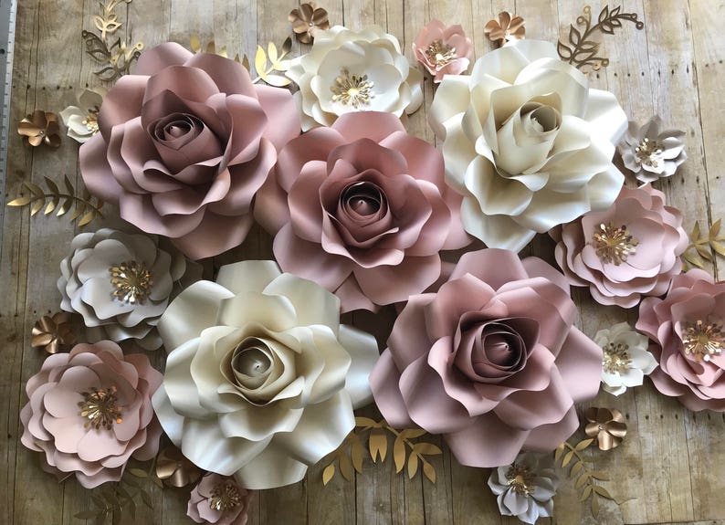 Paper Flowers Backdrop set of 30 items image 5