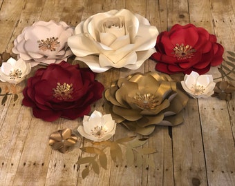 Paper Flowers Backdrop set of 15 items