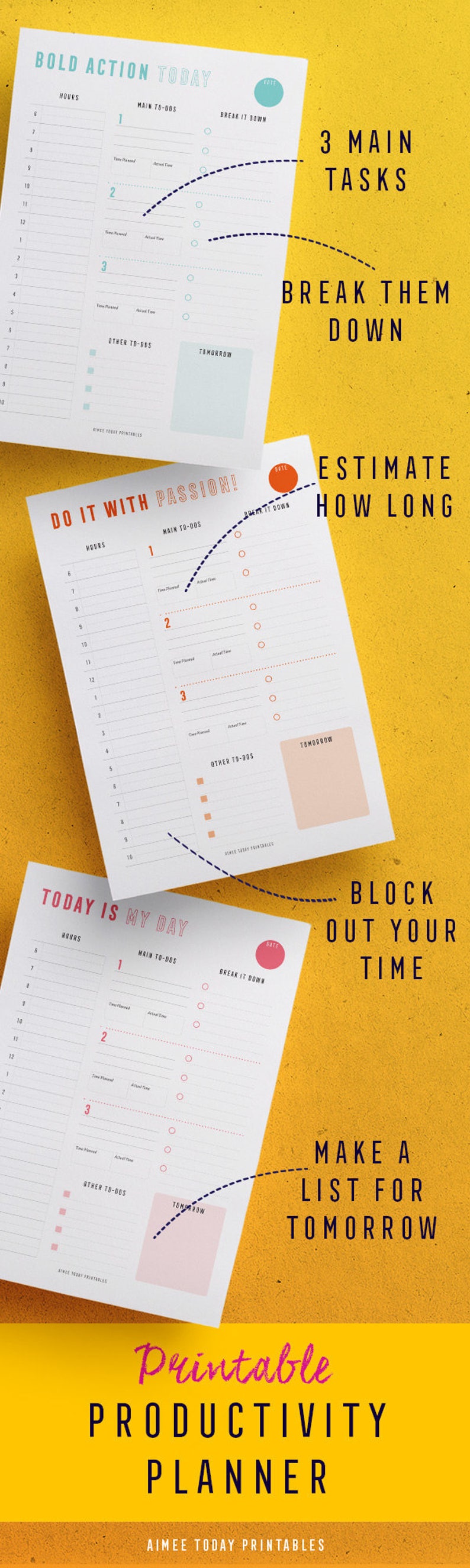 printable-productivity-planner-daily-planner-printable-etsy