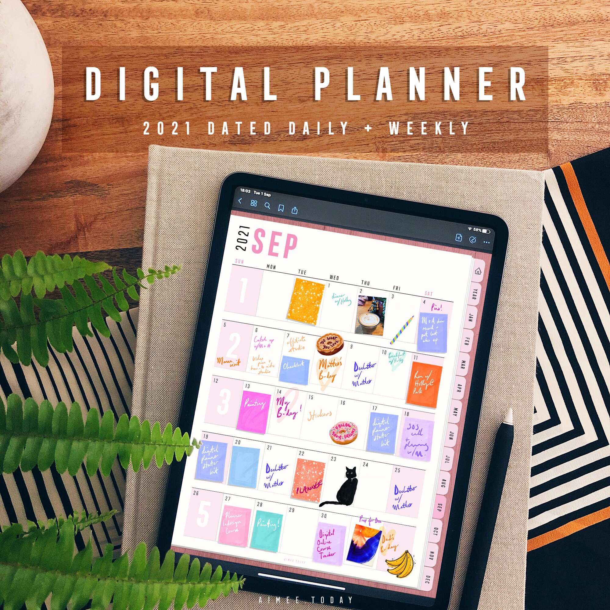 2021 digital planner for ipad tablets to use in goodnotes etsy
