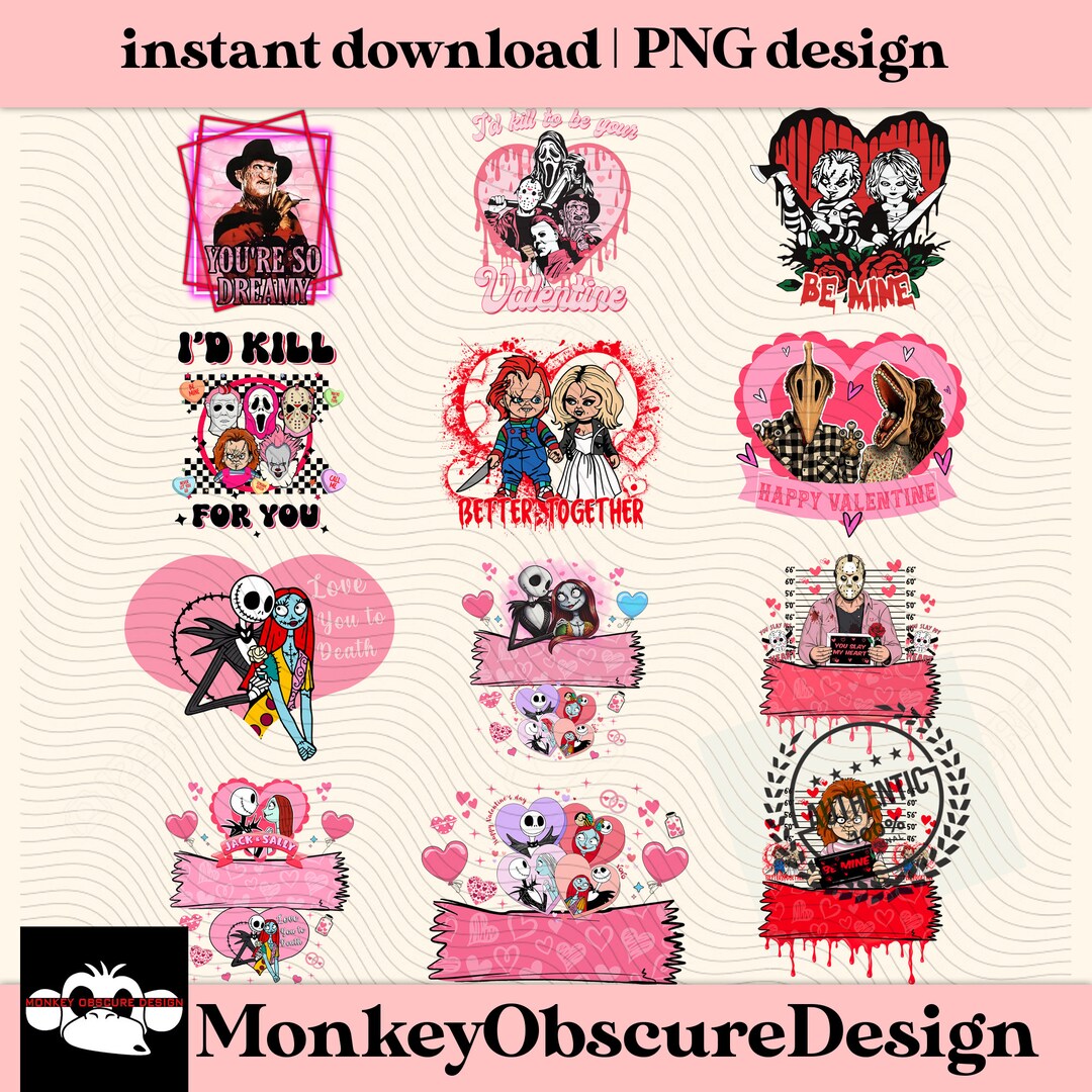 Horror Movie Valentine Bundle Png, Valentine Killer Story Png, Be My ...