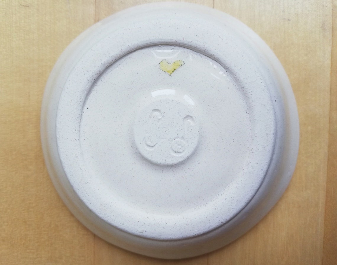 Ceramic tea bag rest used teabag dish hand painted pottery Etsy