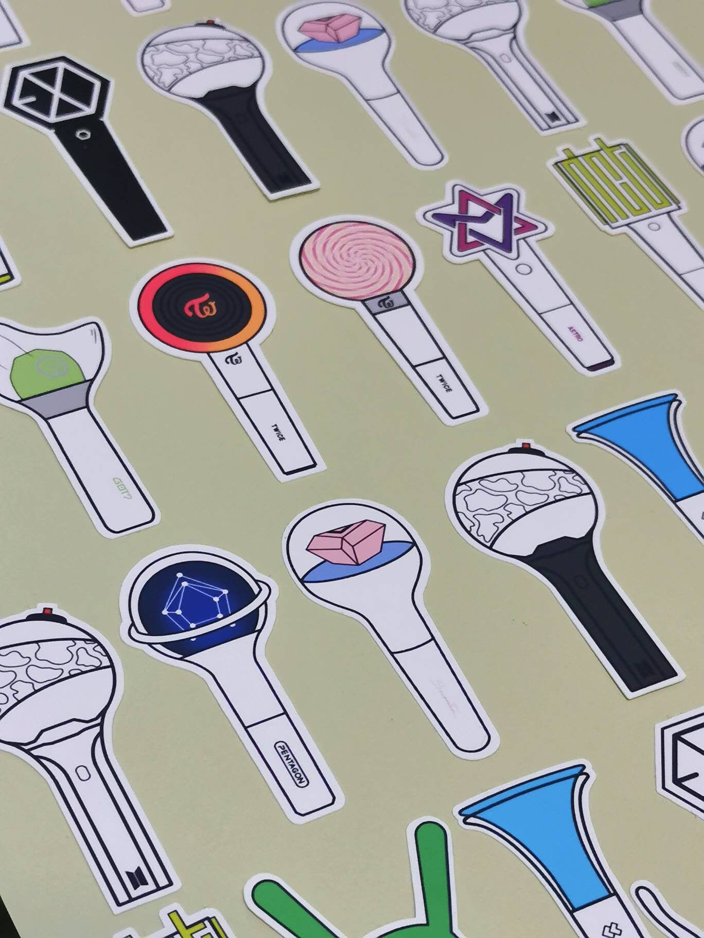 Kpop Lightstick Sticker Pack (2in / 5cm) / | Light Stick, Fan Made Me…
