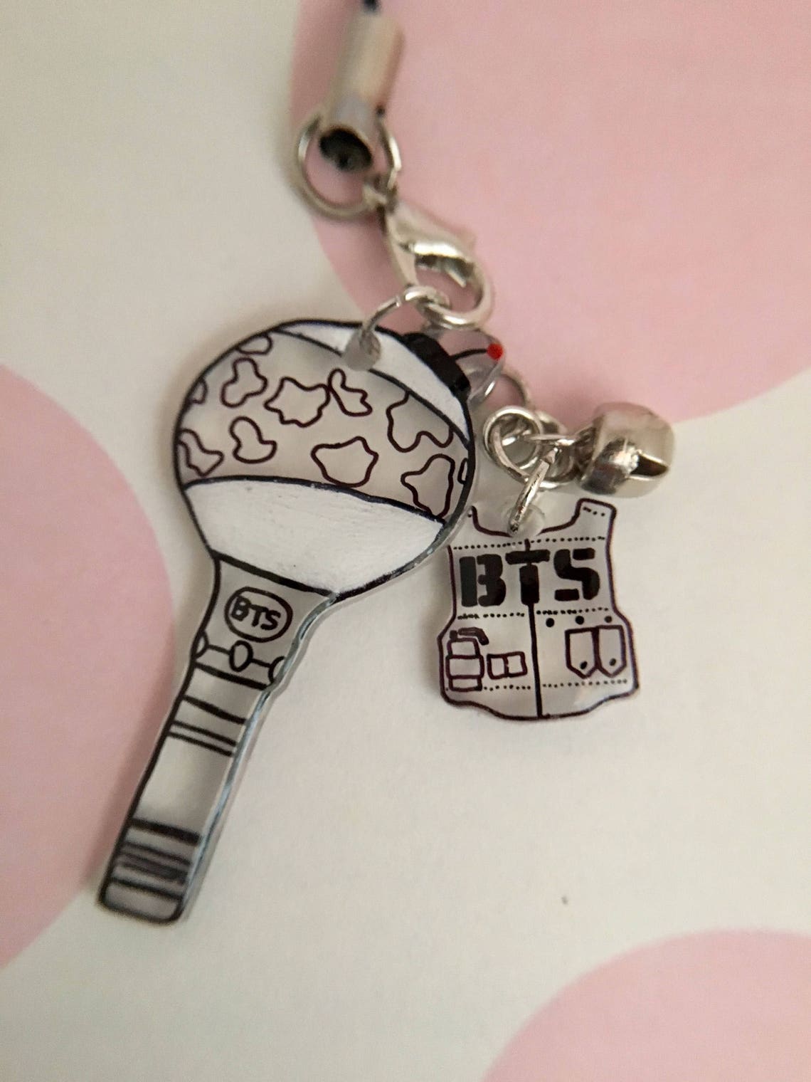 BTS LightStick and Logo Mini Keychain Set / Kpop Cell Phone Etsy