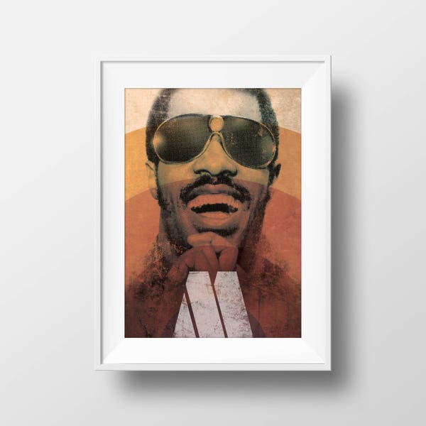 Stevie Wonder Poster Motown Icon | Graphic Art Print | Wall Art | A4 & A3