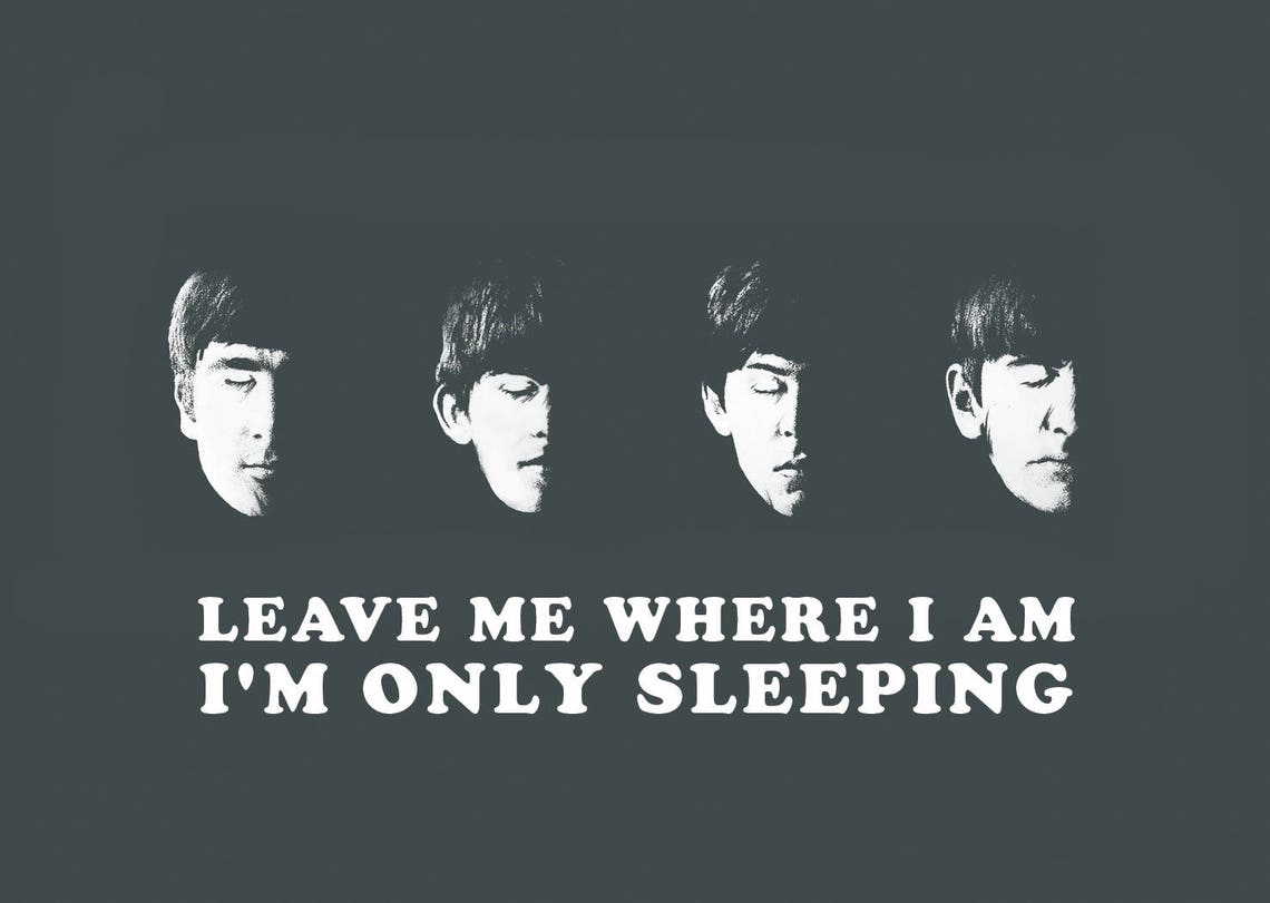 The Beatles Poster 'i'm Only Sleeping' Graphic | Etsy UK