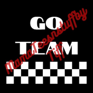 Black, RED, Yellow, White, Royal ~Go team checkerboard design SVG file download (Contains 5 files) yay sports go team