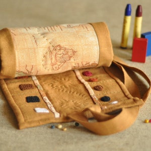 Crayon Roll, Montessori School, Waldorf School, Crayon Case, Crayon Holder, Waldorf Crayon Roll, Stockmar Crayon Case, Crayon Wallet