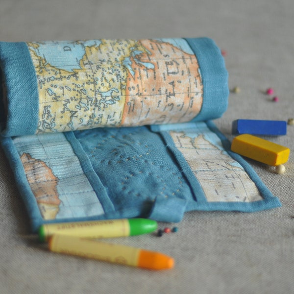 Federmäppchen, Crayon Roll, Stockmar, Crayon Holder, Stifterolle, Waldorf, Crayon Gift, Crayon Case, Rollmäppchen Waldorf, Crayon Wallet