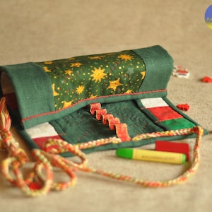 Crayon Holder Roll, Crayon Roll up, Crayon Caddy, Waldorf Crayon Roll, Crayon Holder, Stockmar Crayon Case, Buntstifthalter, Crayon Roll
