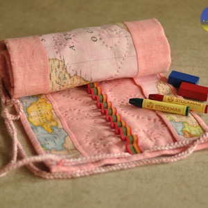 Waldorf Crayon Roll, Crayon Holder, Stockmar Crayon Case, Crayon Roll, Crayon Case, Crayon Roll up, Crayon Wallet, Crayon Keeper