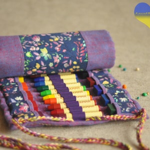 Waldorf Crayon Roll, Crayon Art, Crayon Holder, Crayon Tote, Crayon Gift, Crayon Box, Crayon Roll, Crayon Case, 2in1 Crayon and Pencil Roll