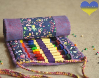 Waldorf Crayon Roll, Crayon Art, Crayon Holder, Crayon Tote, Crayon Gift, Crayon Box, Crayon Roll, Crayon Case, 2in1 Crayon and Pencil Roll