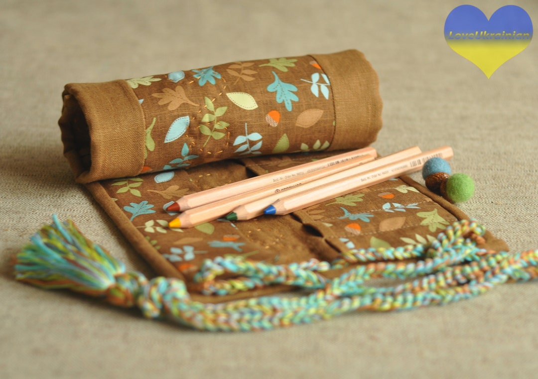 Pencil Holder Planner Pencil Case Roll up Pencil Case Etsy