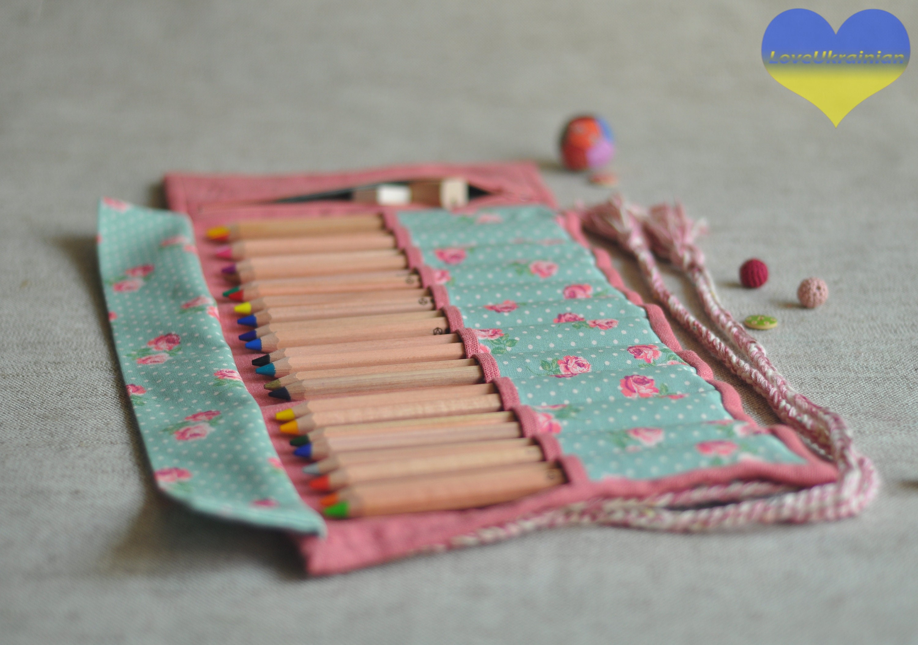 Fabric Pencil Case Artist Pencil Case Pen Roll Stockmar Etsy