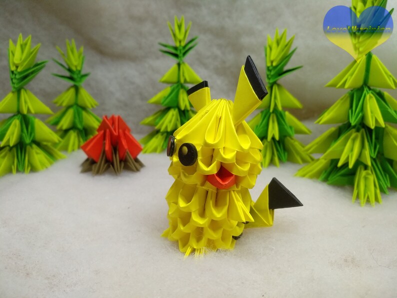 Origami Animal Hanging Origami Origami Pikachu Pokemon Origami Home Decor 3d Origami Origami Pokemon Modular Origami Origami Nursery