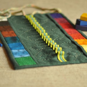 Crayon Roll, Crayon Roll up, Stockmar Crayon Case, Waldorf Crayon Roll, Crayon Holder, Crayon Case, Crayon Wallet, Crayon Keeper