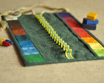 Crayon Roll, Crayon Roll up, Stockmar Crayon Case, Waldorf Crayon Roll, Crayon Holder, Crayon Case, Crayon Wallet, Crayon Keeper