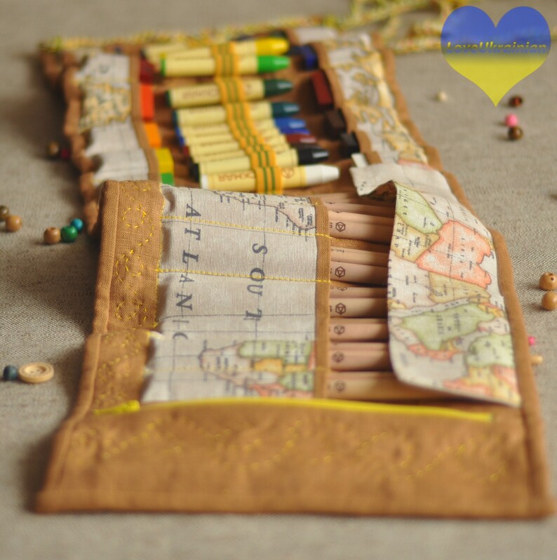 Crayon Holder Crayon Roll Waldorf Crayon Roll Crayon Tote Etsy