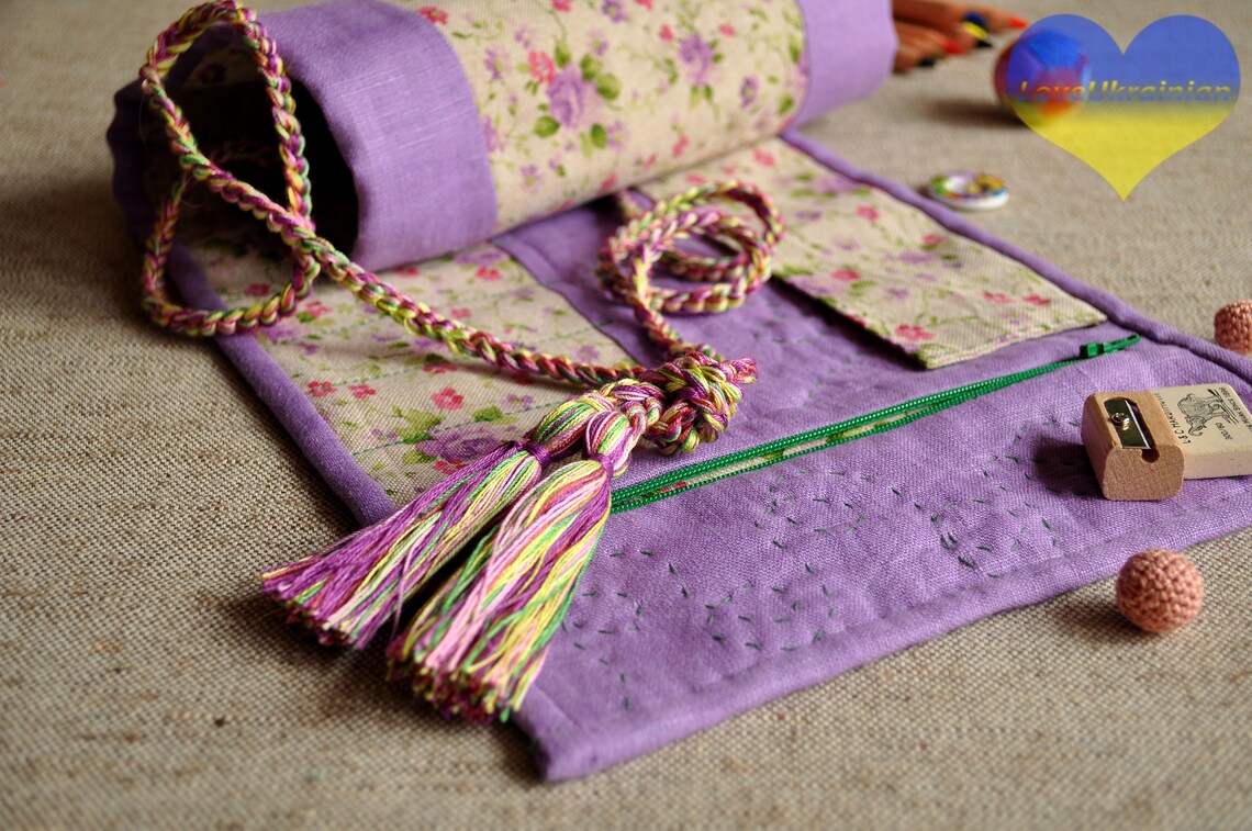 Pencil Bag Large Pencil Case Fabric Pencil Case Artist Etsy