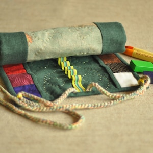 Buntstifthalter, Crayon Caddy, Crayon Roll up, Crayon Storage, Waldorf Crayon Roll, Stockmar Crayon Case, Crayon Carrier, Crayon Holder