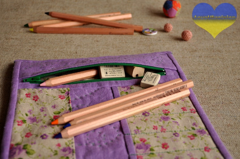 Pencil Bag Large Pencil Case Fabric Pencil Case Artist Etsy