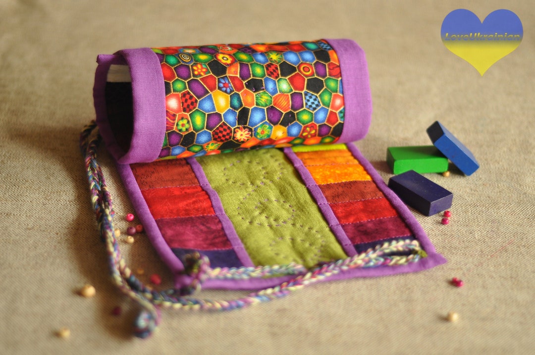 Crayon Holder Roll, Crayon Holder, Canvas Crayon Roll, Crayon Roll Up