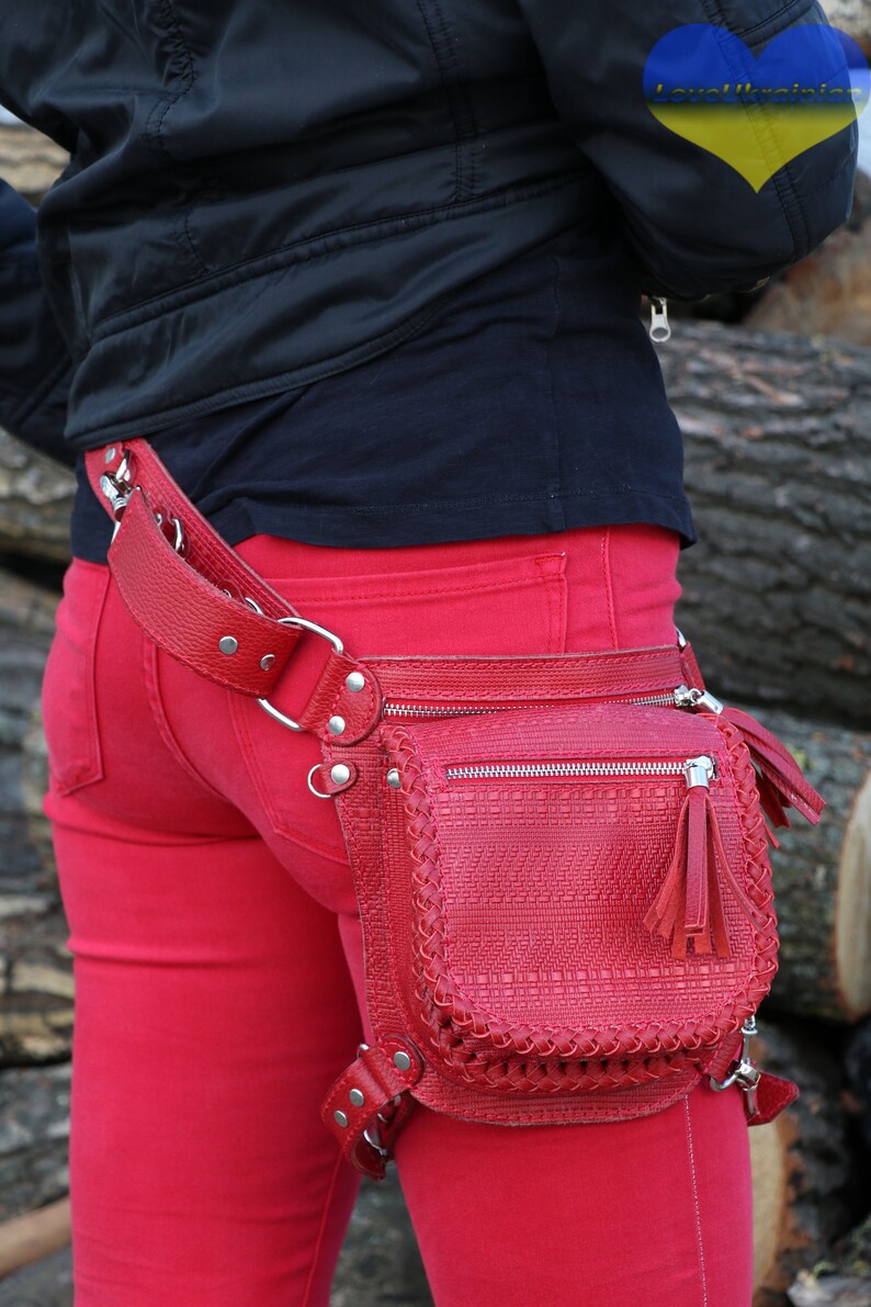 Leather Hip Bag Belt Bag Thigh Bag Thigh Holster Utility Etsy