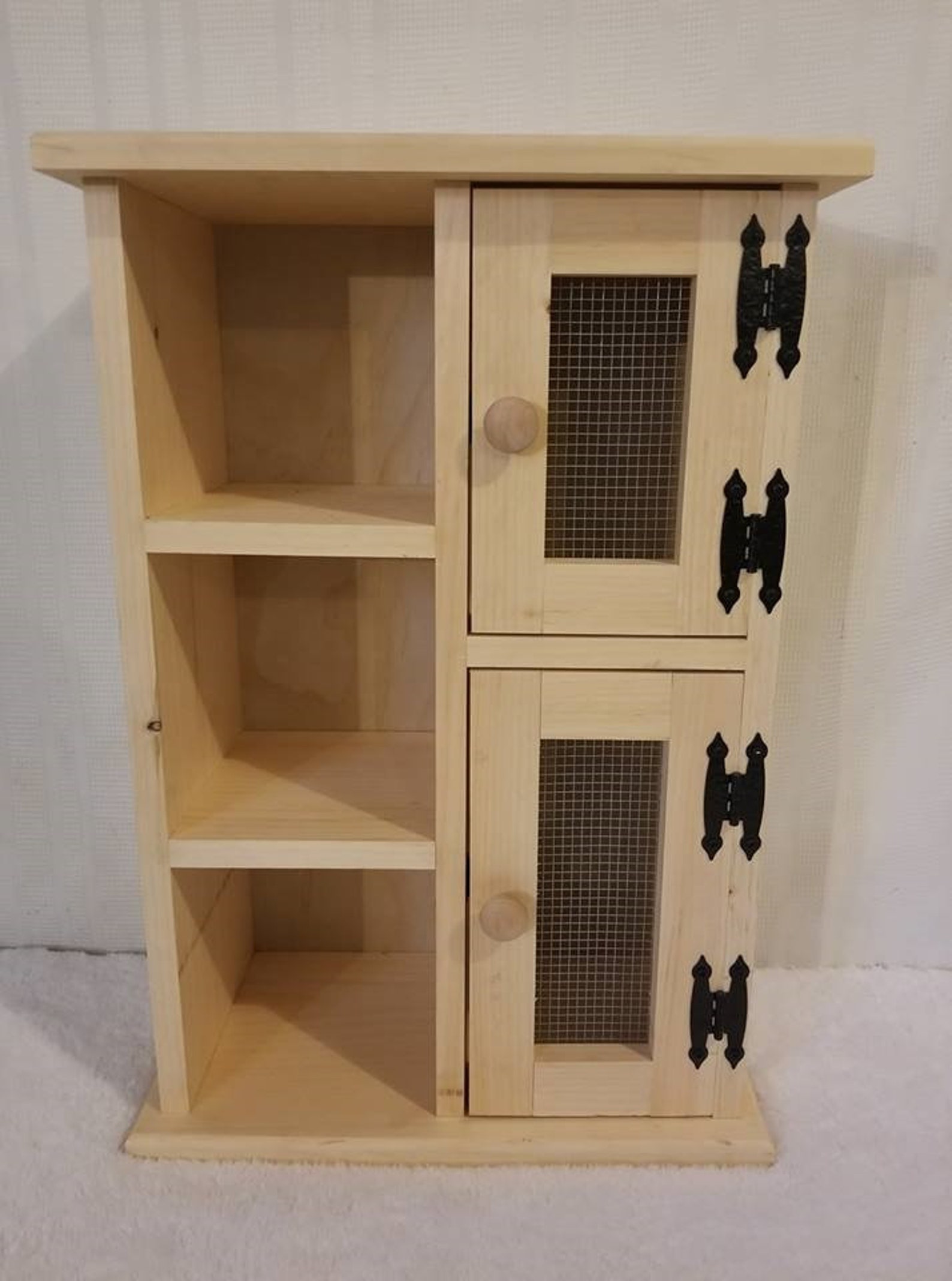 Unfinished Pine 2 Door 3 Shelf Wood Measures 17 Etsy