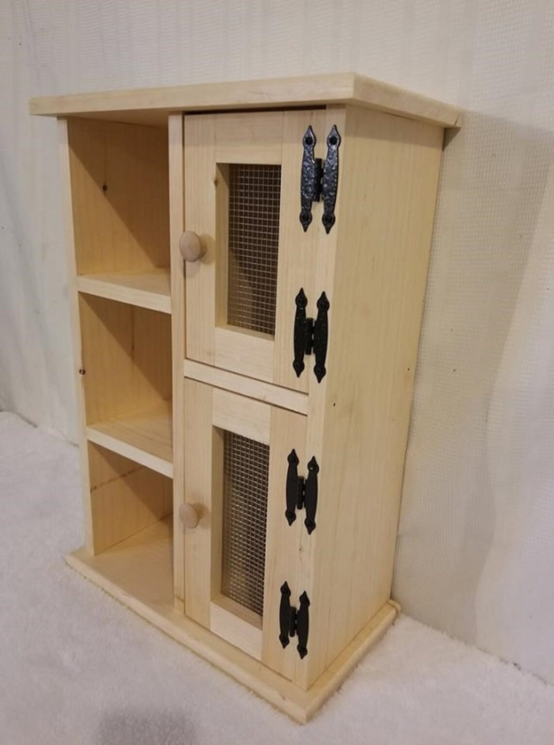 Unfinished Pine 2 Door 3 Shelf Wood Measures 17 Etsy