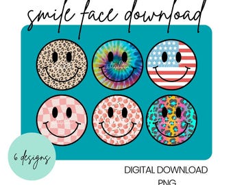 Scaricabile digitale stampabile con faccina sorridente rotonda per cartoncini Freshie Rounds