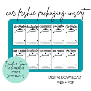 Car Freshie Packaging Inset Digital Download, Car Freshie Bag Insert Instant Download Bundle