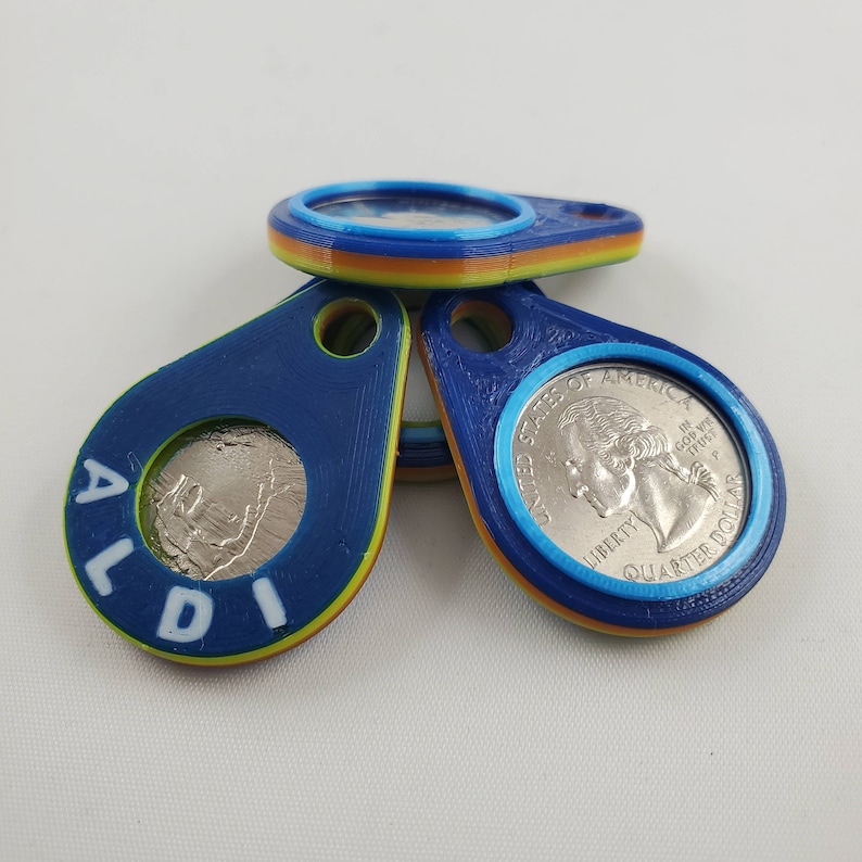 Keyring Quarter Holder 2pack for Aldi Etc. Free Shipping. Etsy