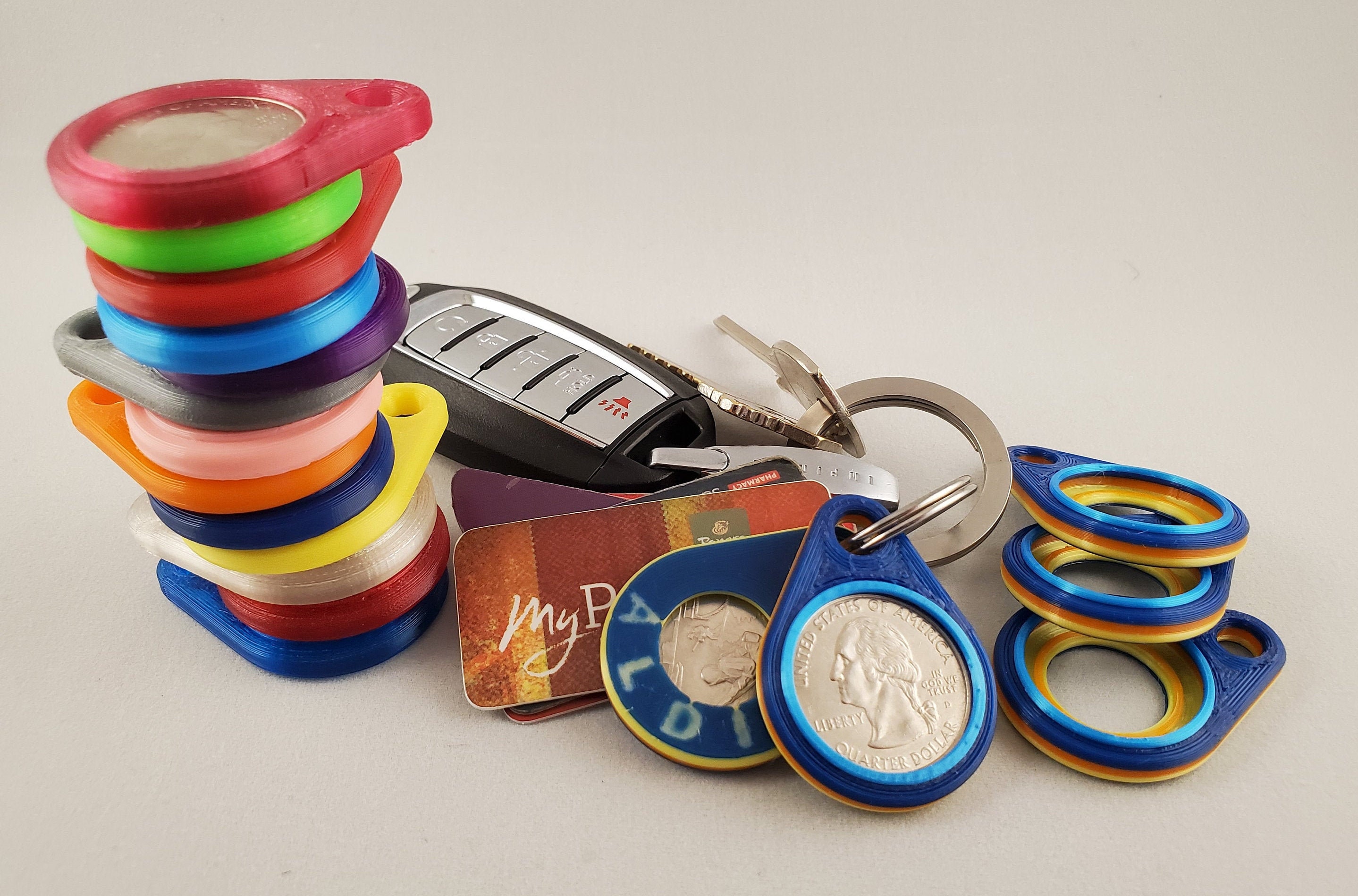 Keyring Quarter Holder (2-Pack) For Aldi, etc.