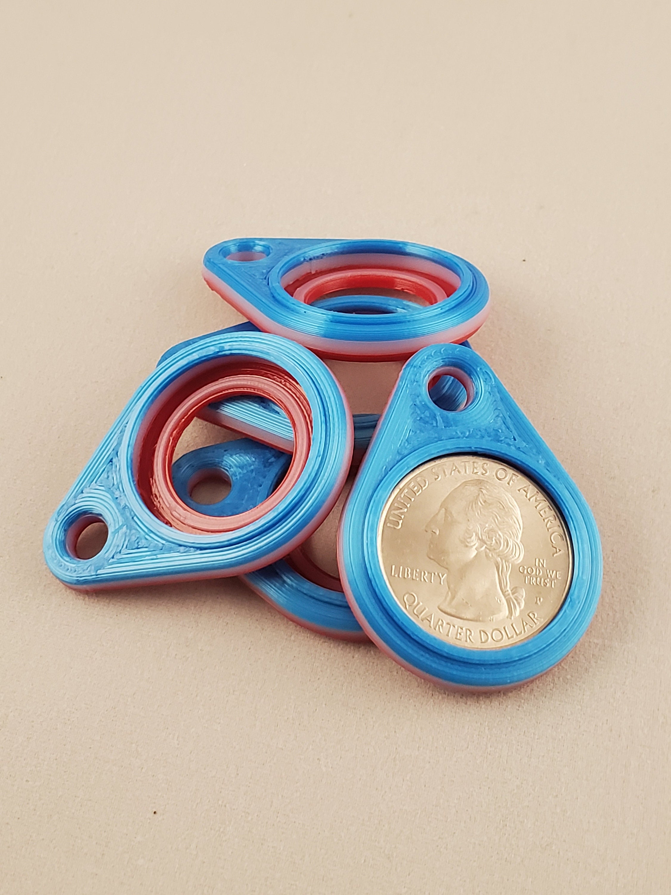 Keyring Quarter Holder Pack of 2 Multicolor. Free Shipping. Etsy