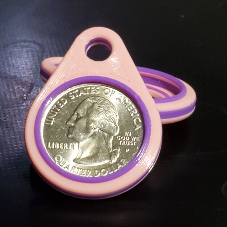 Keyring Quarter Holder 2pack for Aldi Etc. Free Shipping. Etsy