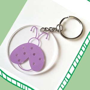 Lady bug / keychain / little girl gift / party favor / resin accessory  / gift / personalized / luggage tag